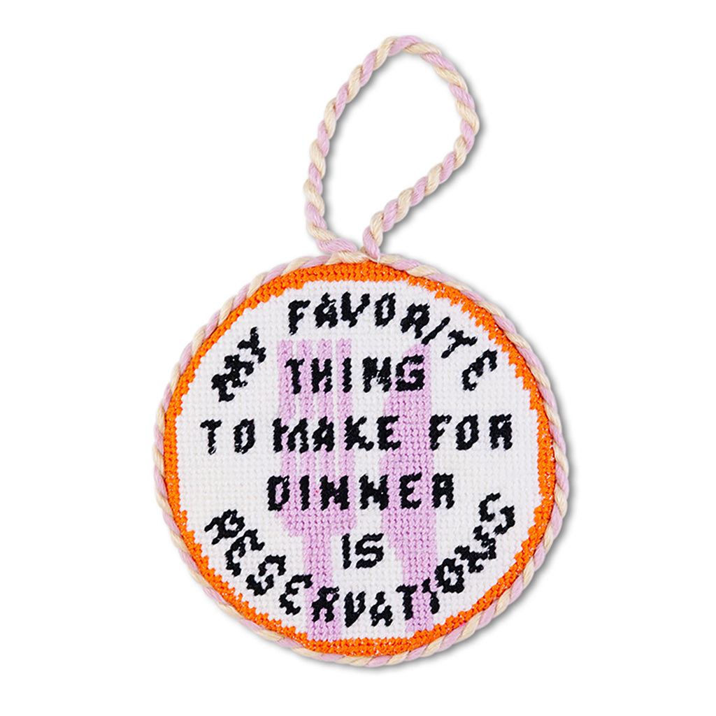 Needlepoint Ornament - Reservations - Furbish Studio