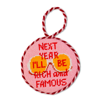 Needlepoint Ornament - Rich And Famous - Furbish Studio