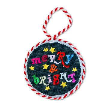 Needlepoint Ornament - Merry & Bright - Furbish Studio