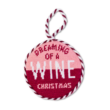 Needlepoint Ornament - Wine Christmas - Furbish Studio