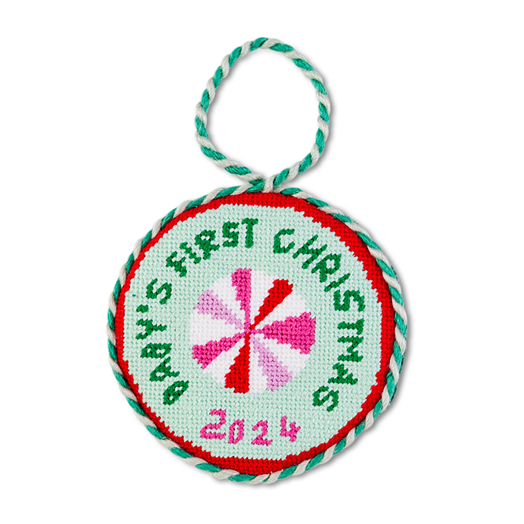 Needlepoint Ornament - Baby's 1st - Furbish Studio