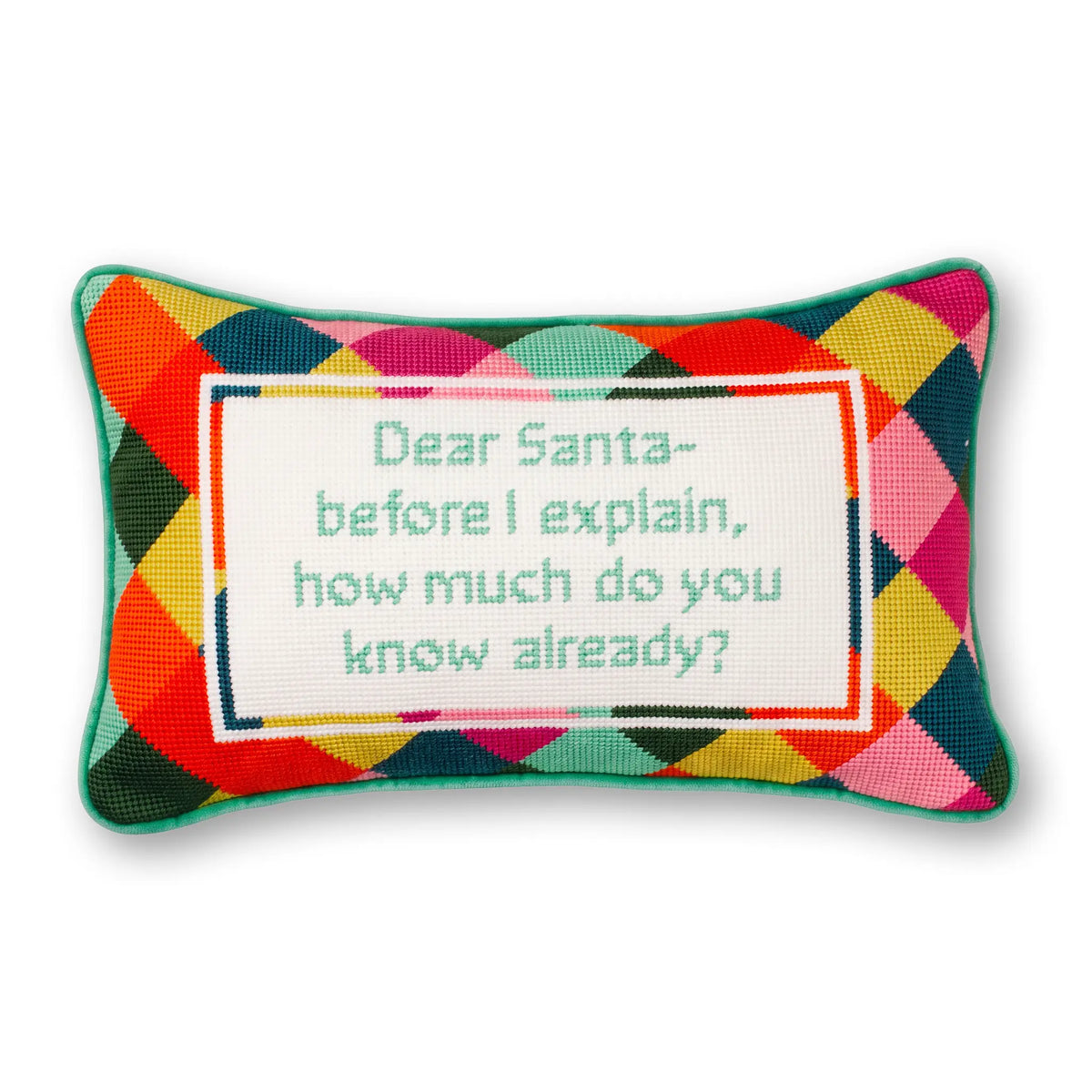 Dear Santa Needlepoint Pillow - Furbish Studio