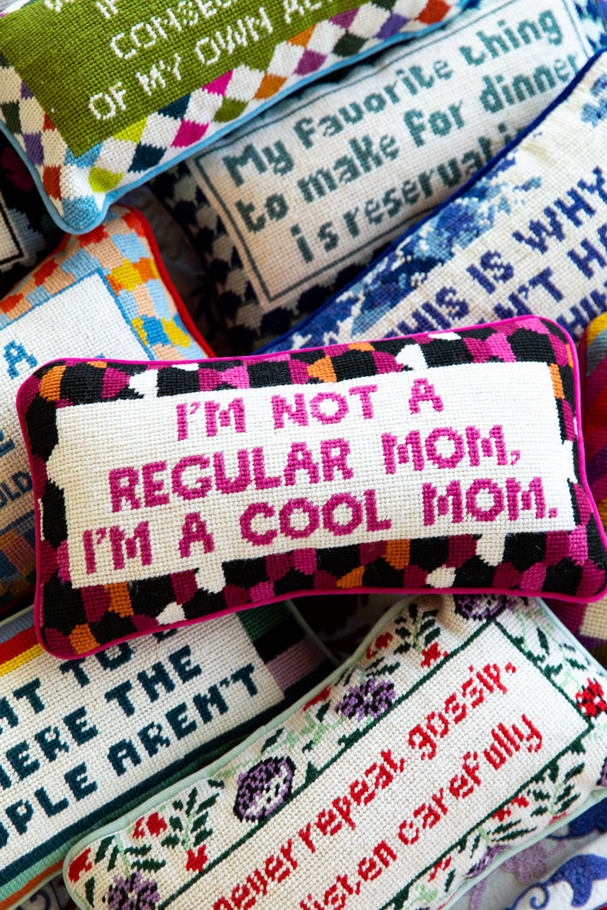 Cool Mom Needlepoint Pillow - Furbish Studio