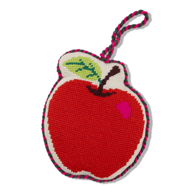 Needlepoint Icon Ornament - Apple - Furbish Studio