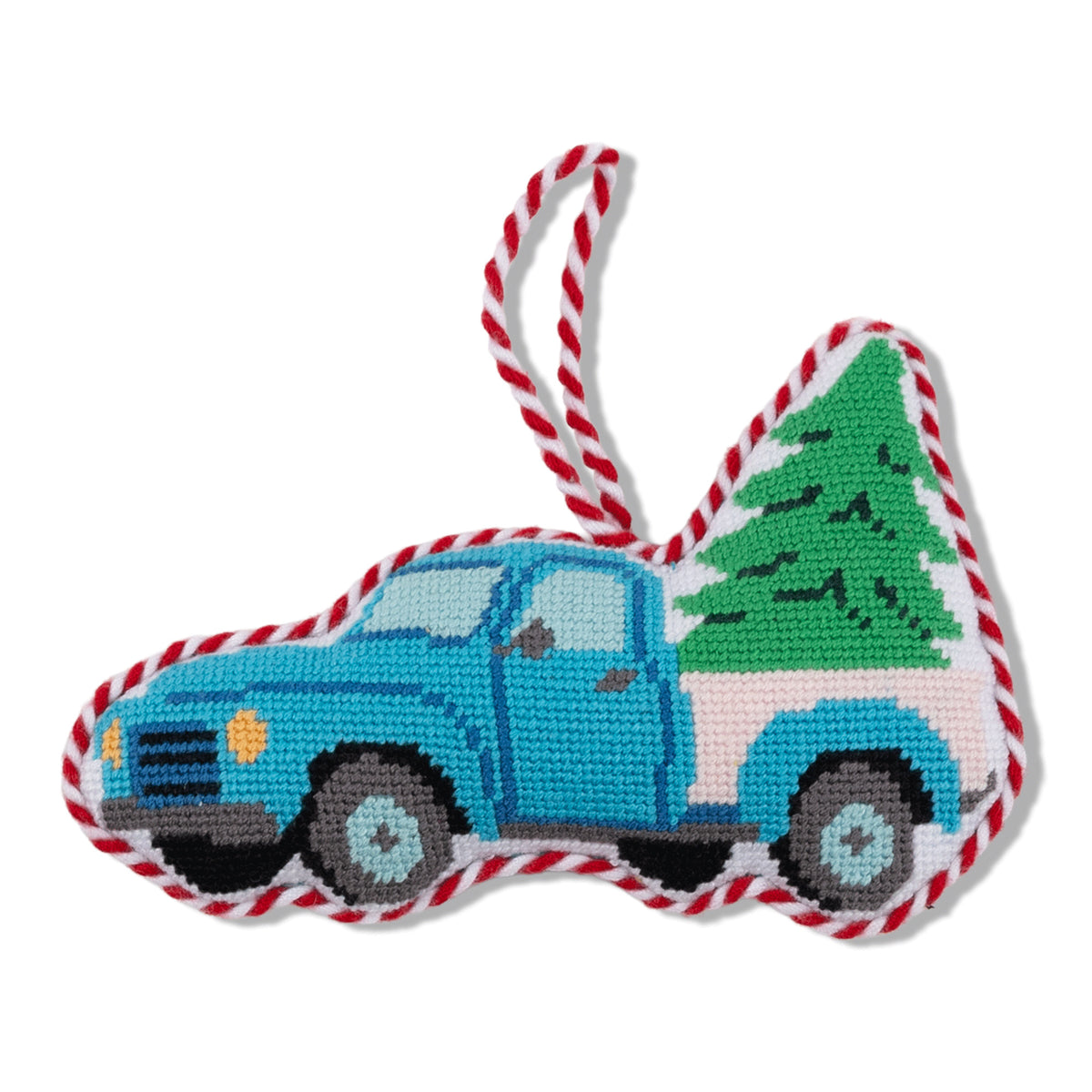 Needlepoint Icon Ornament - Blue Pickup - Furbish Studio