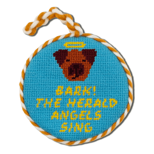 Needlepoint Ornament - Bark the Herald - Furbish Studio