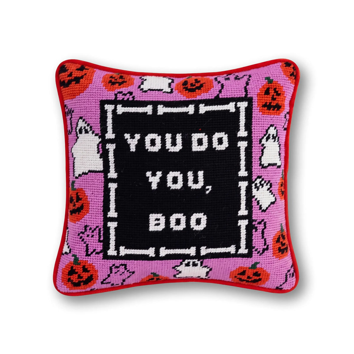 Boo Needlepoint Pillow - Furbish Studio
