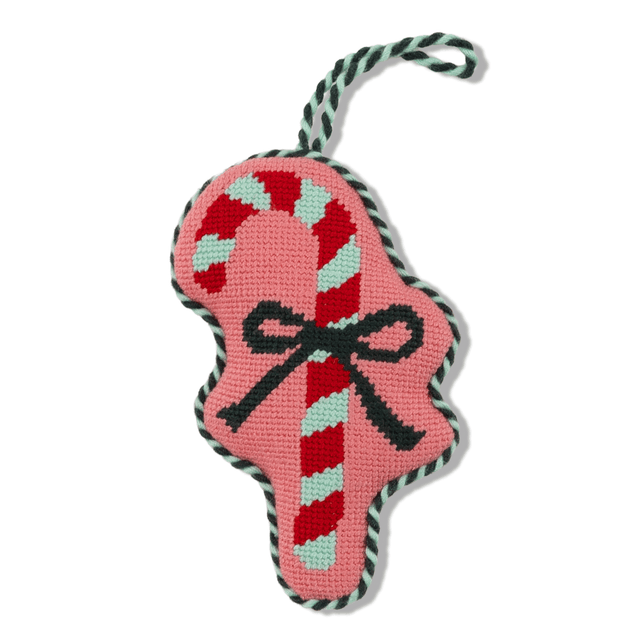 Needlepoint Icon Ornament - Candy Cane - Furbish Studio