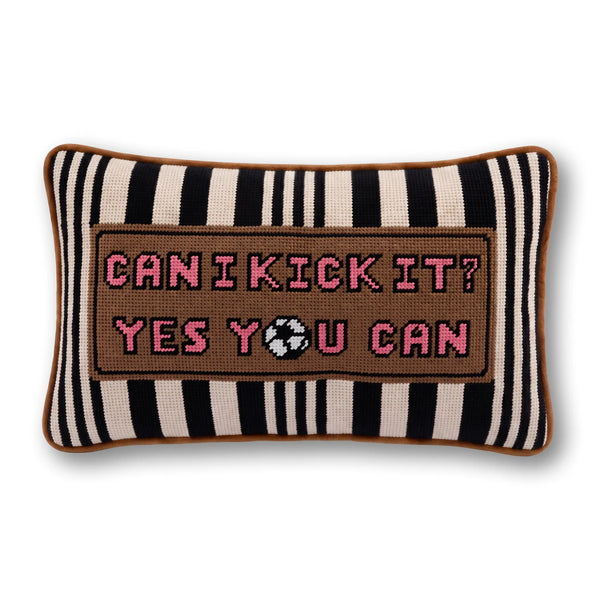 Can I Kick It Needlepoint Pillow | Furbish Studio