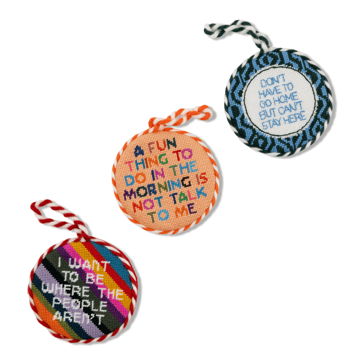 Needlepoint Ornament - Where the People Aren't - Furbish Studio