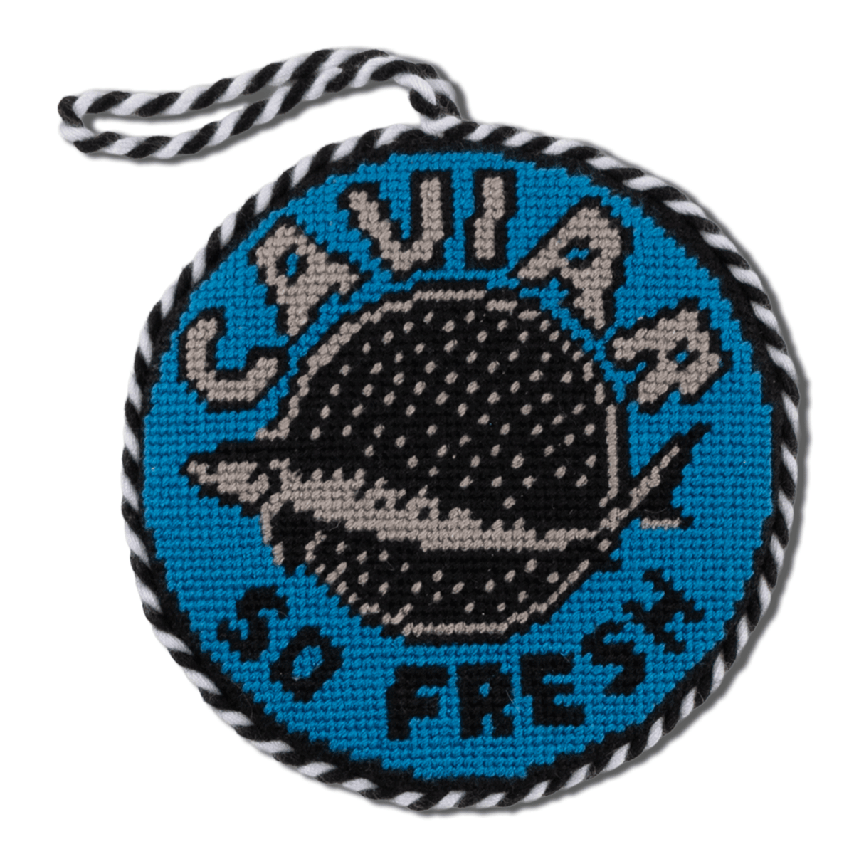 Needlepoint Icon Ornament - Caviar - Furbish Studio