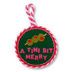 Needlepoint Ornament - Tini Bit Merry - Furbish Studio