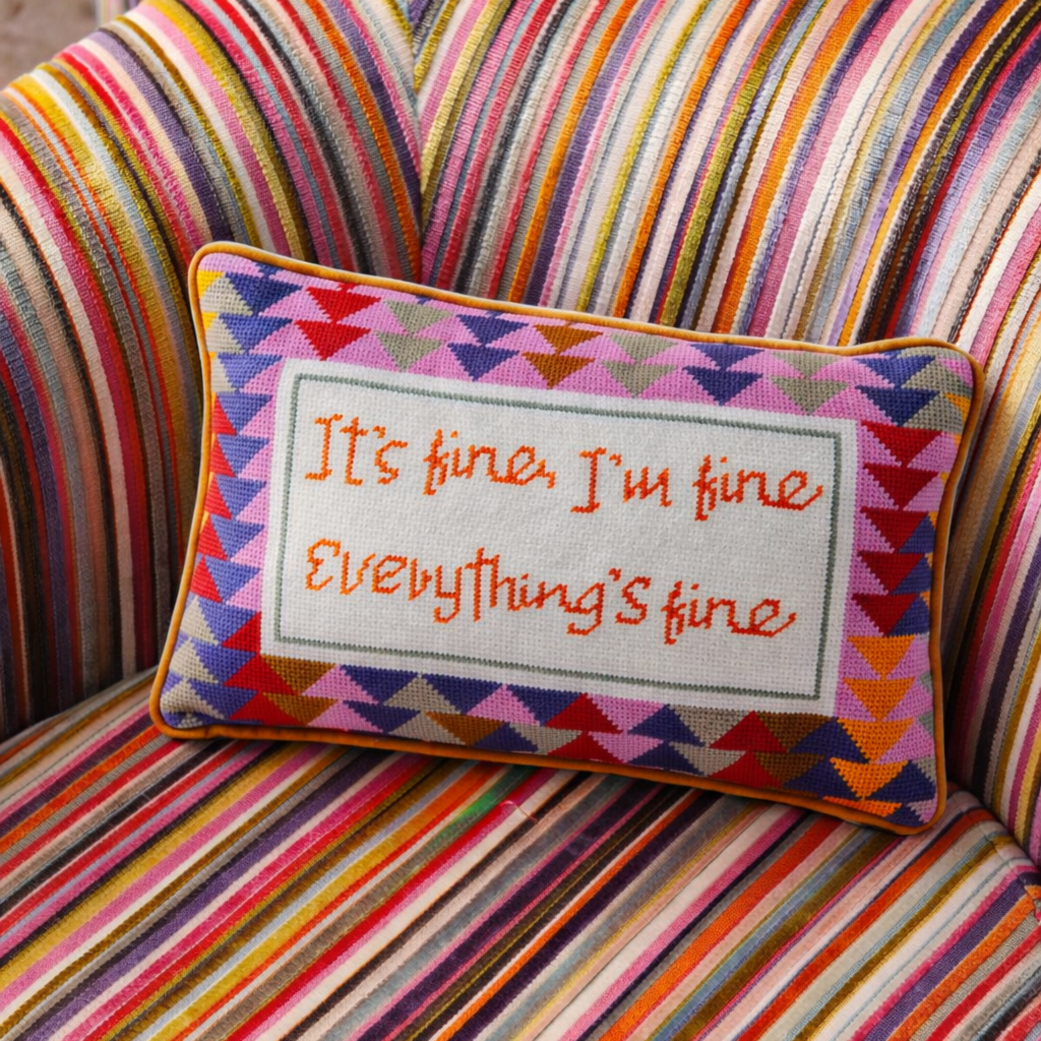 Everythings Fine Needlepoint Pillow