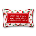 Check it Twice Needlepoint Pillow - Furbish Studio