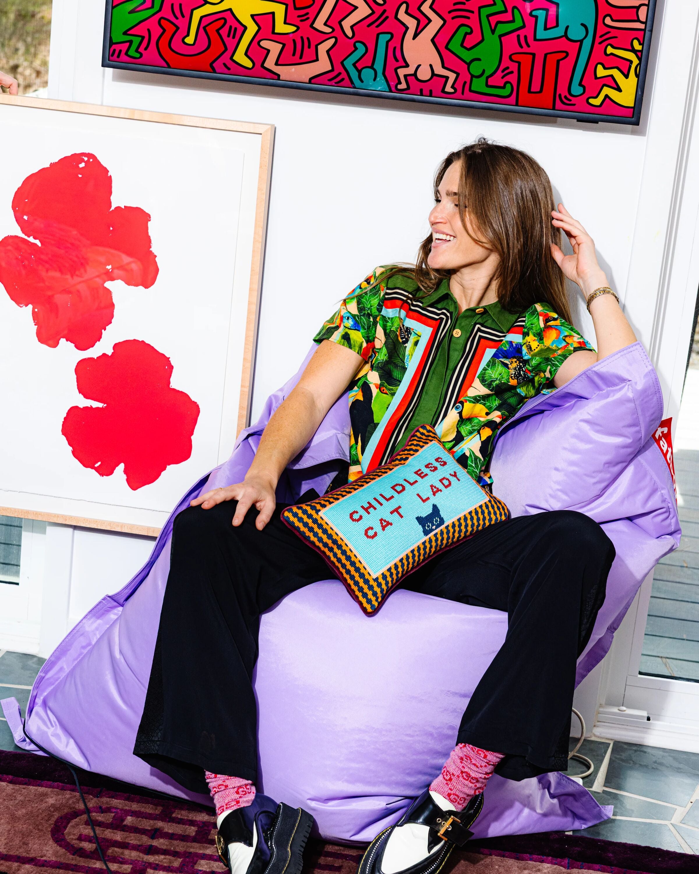 Childless Cat Lady Needlepoint Pillow – Furbish Studio