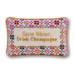 Drink Champagne Needlepoint Pillow - Furbish Studio