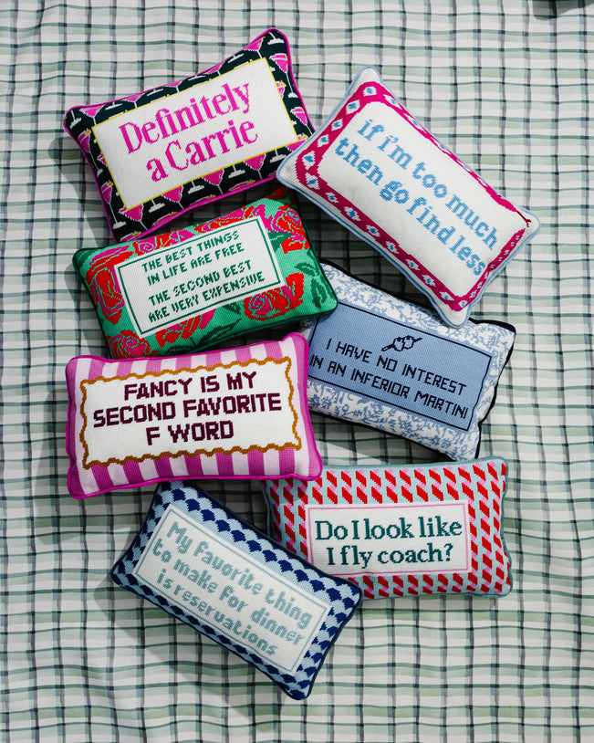 Inferior Martini Needlepoint Pillow - Furbish Studio
