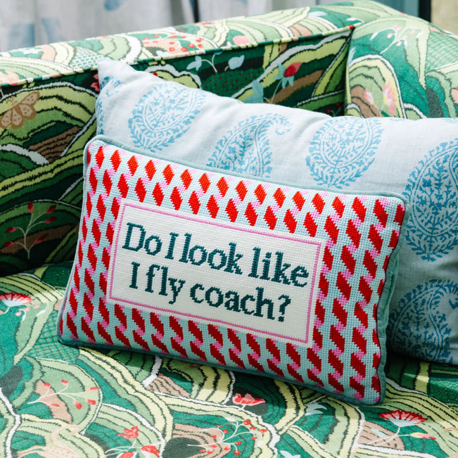 Fly Coach Needlepoint Pillow - Furbish Studio