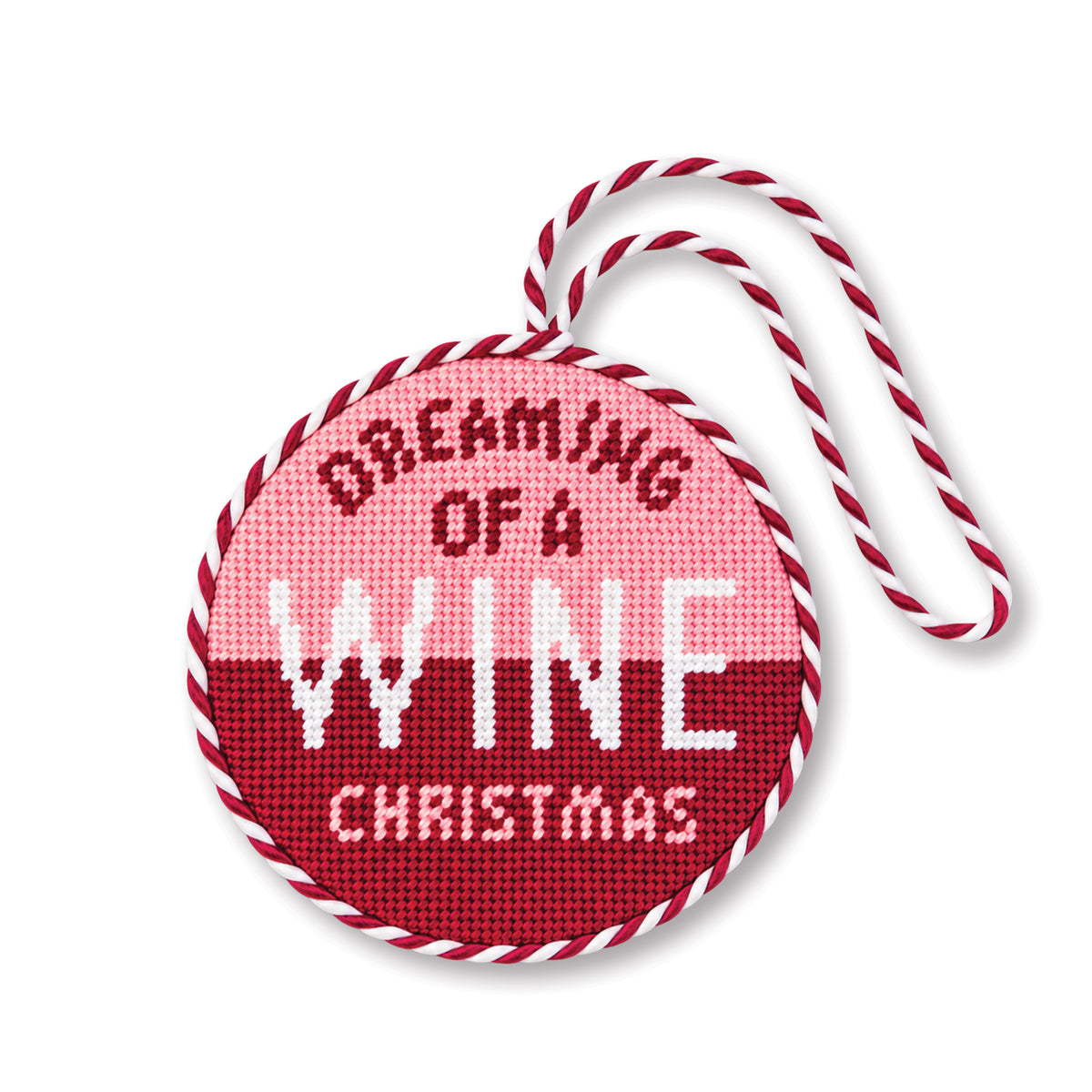 Needlepoint Ornament - Wine Christmas - Furbish Studio
