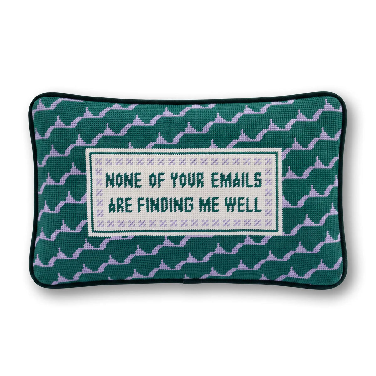 Emails Finding Me Needlepoint Pillow - Furbish Studio
