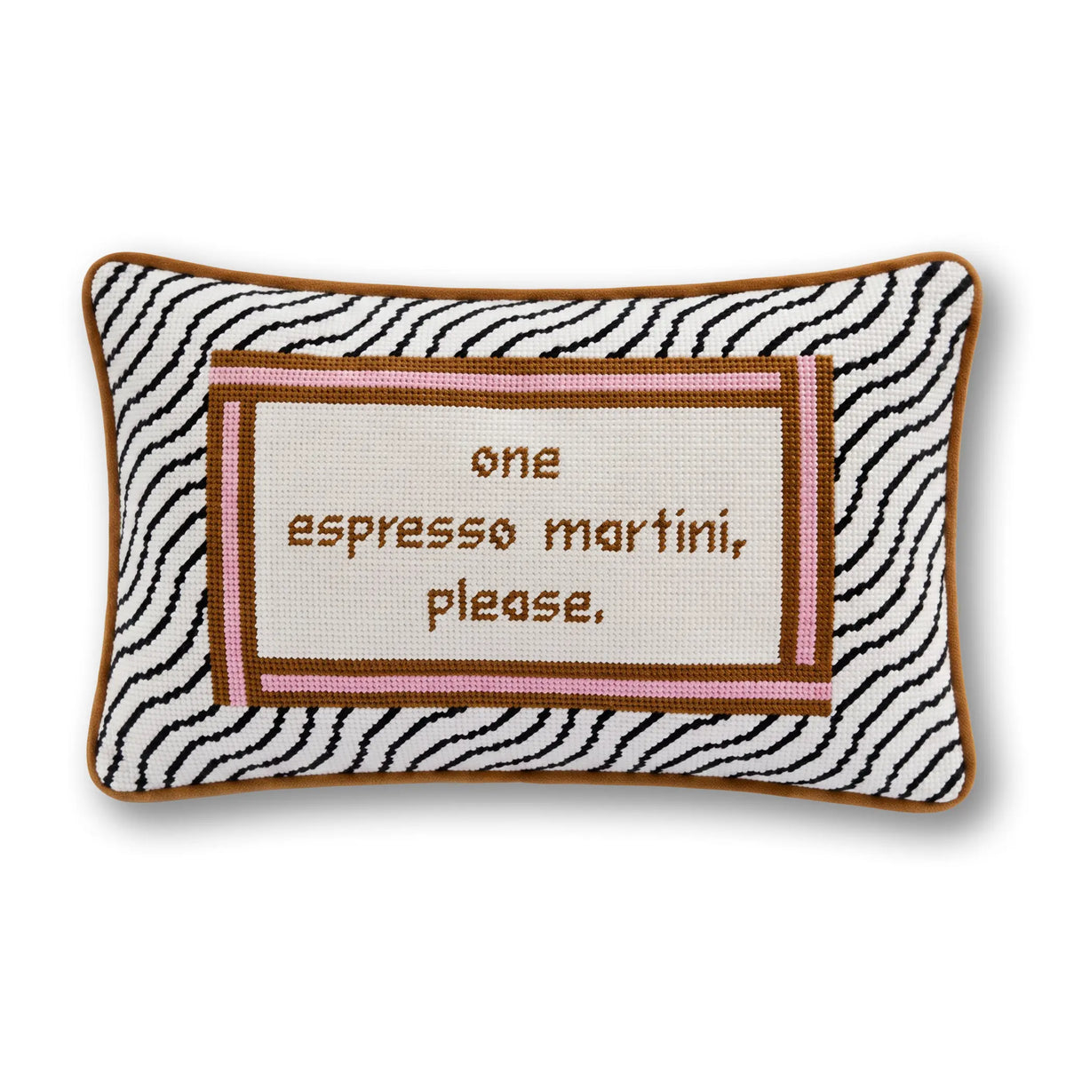 Espresso Martini Needlepoint Pillow - Furbish Studio