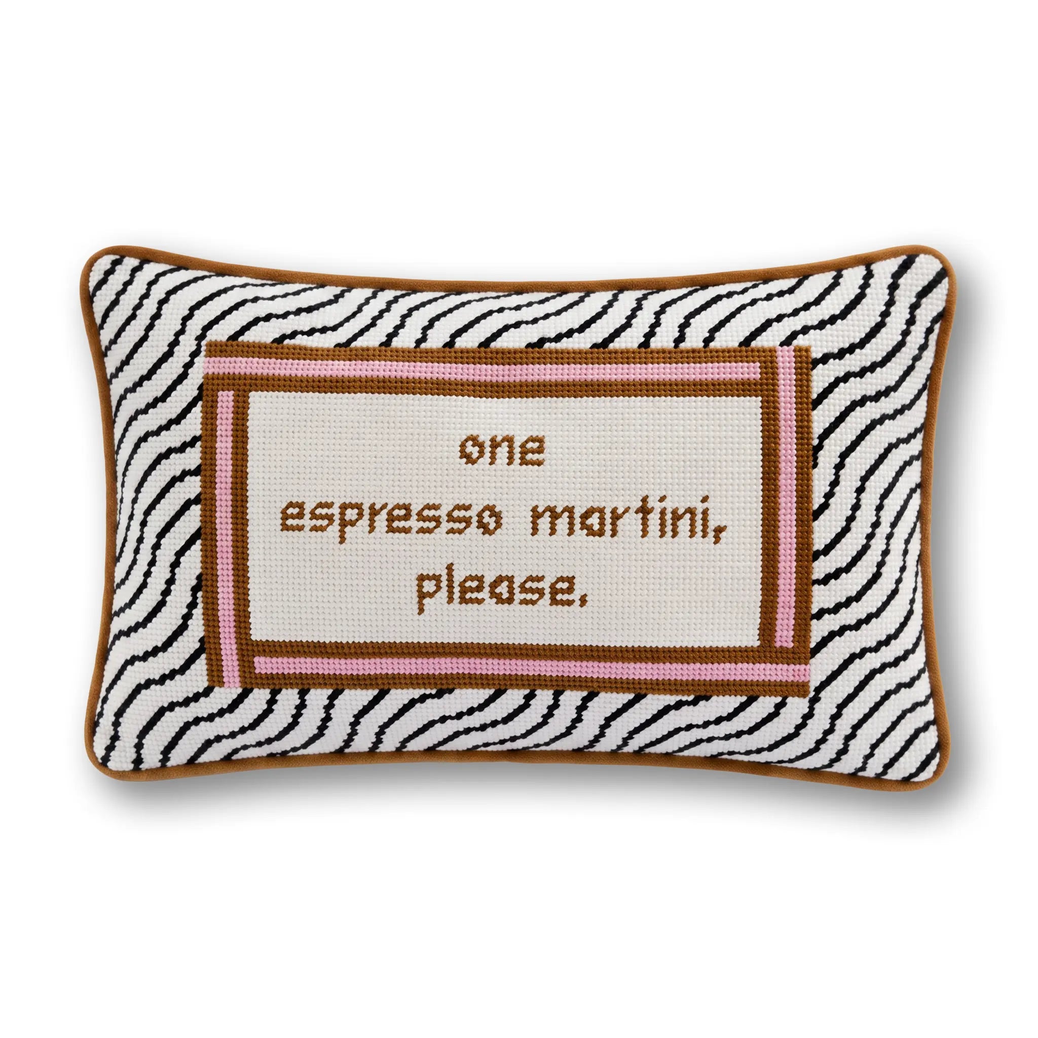 Espresso Martini Needlepoint Pillow | Furbish Studio