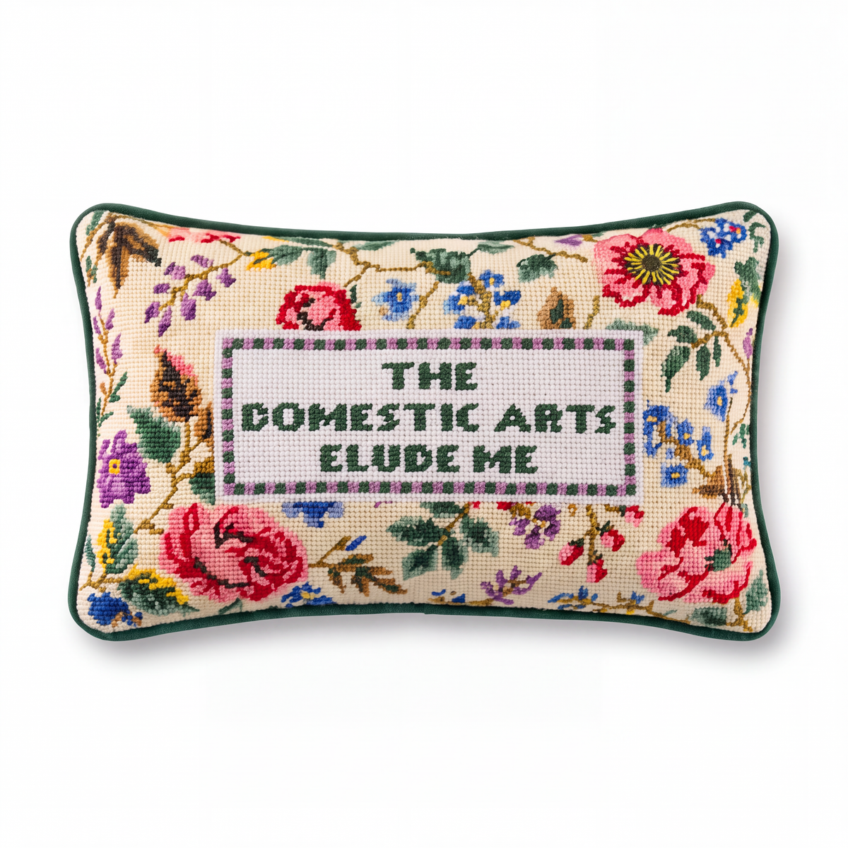 Domestic Arts Needlepoint Pillow - Furbish Studio