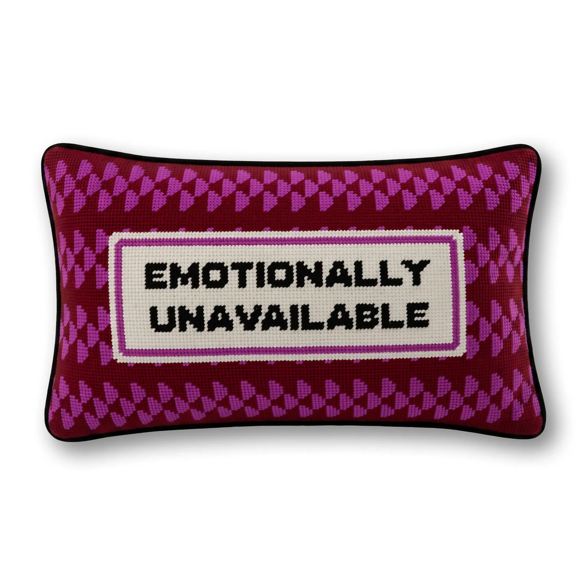 Emotionally Unavailable Needlepoint Pillow - Furbish Studio