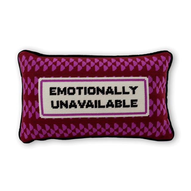 Emotionally Unavailable Needlepoint Pillow - Furbish Studio