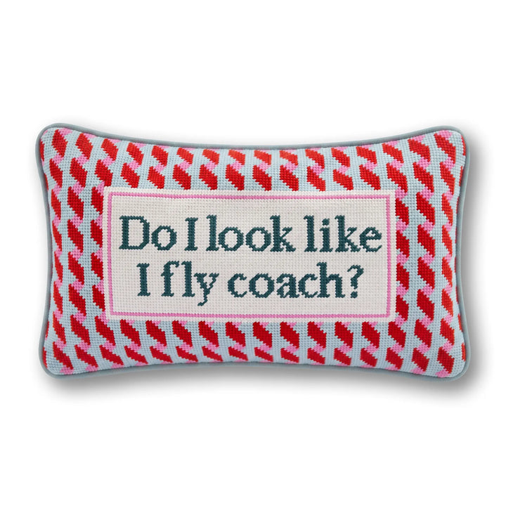 Fly Coach Needlepoint Pillow