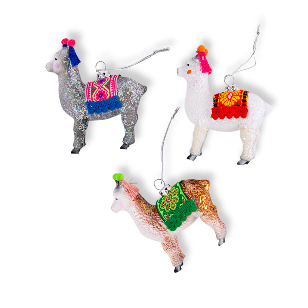 Sparkly Alpacas Ornaments S/3 - Furbish Studio