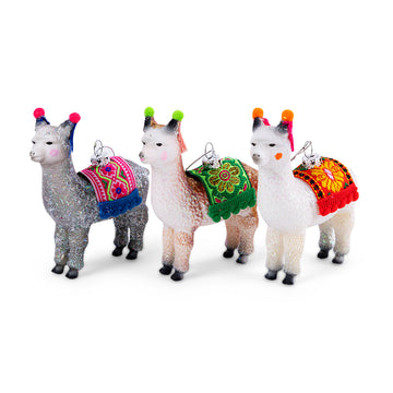 Sparkly Alpacas Ornaments S/3 - Furbish Studio