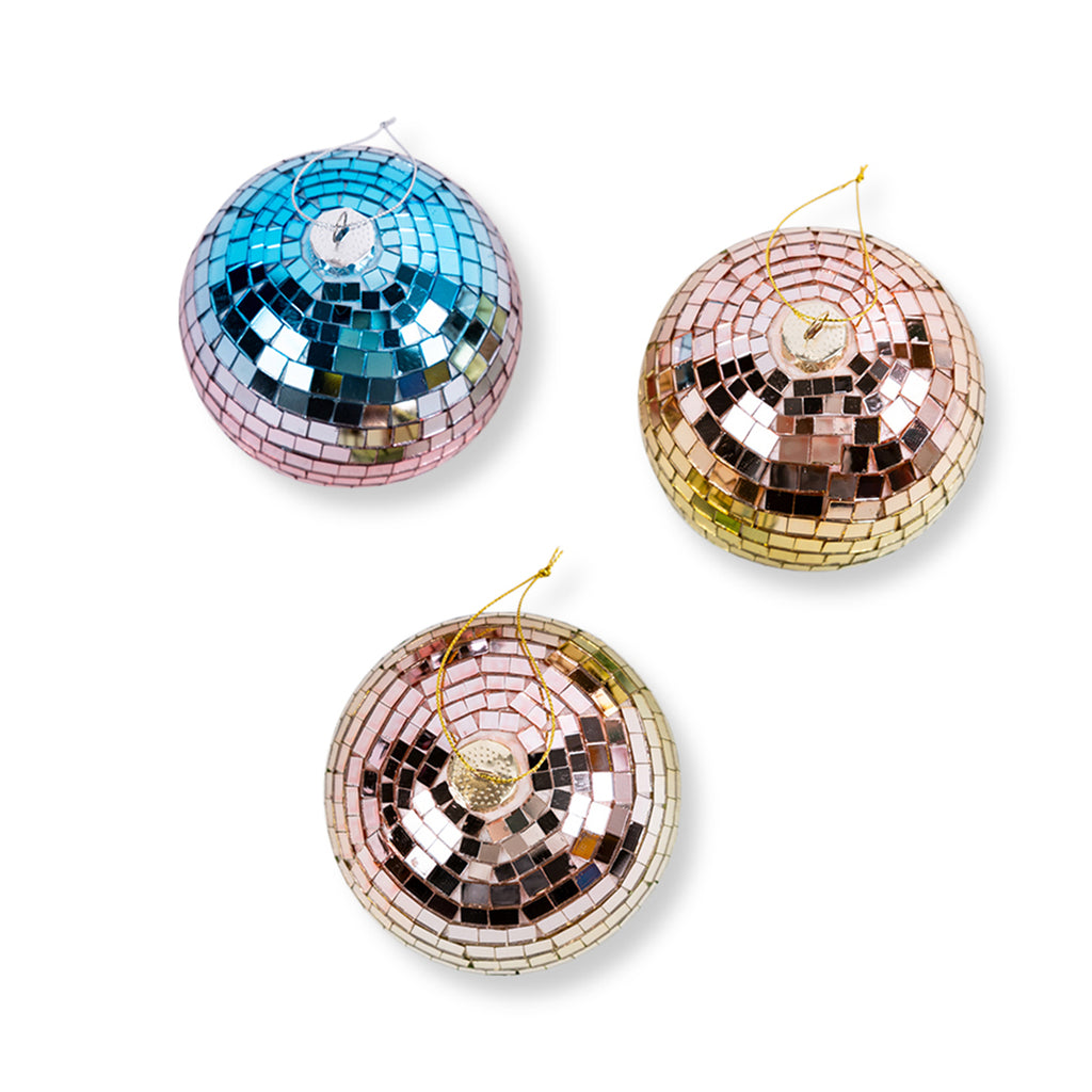 Colorful Disco Ball Ornaments S/3 - Furbish Studio