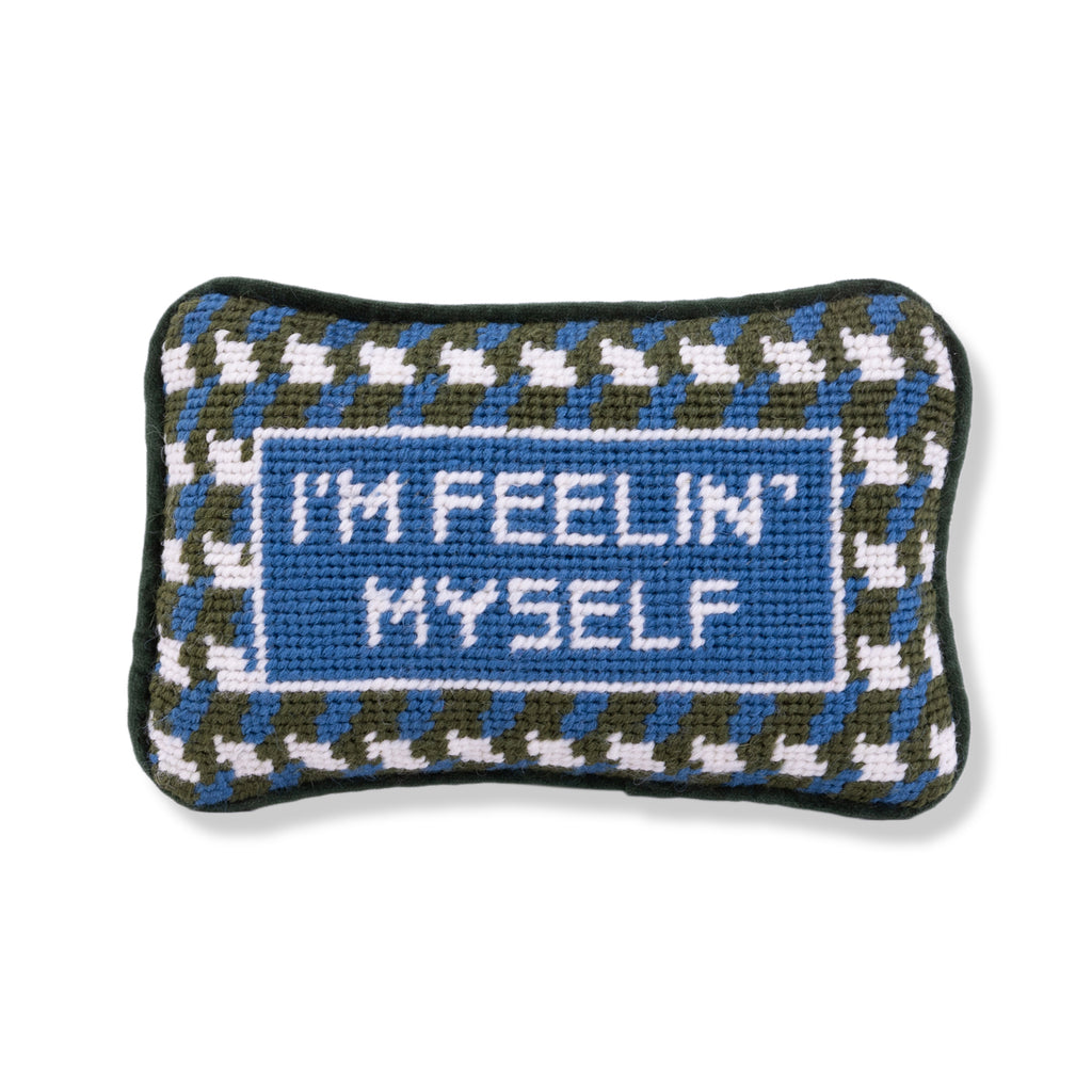 Feelin' Myself Mini Needlepoint Pillow - Furbish Studio