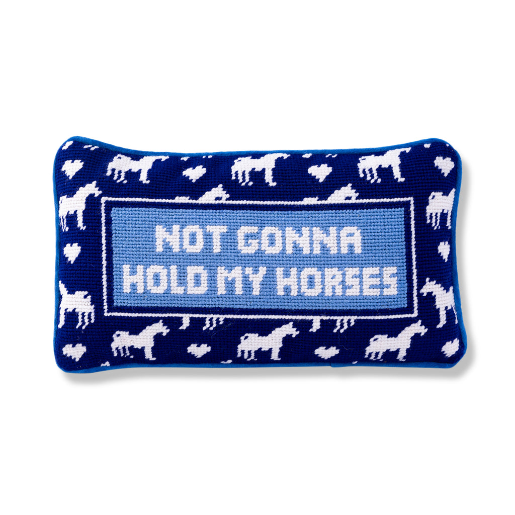 Hold My Horses Needlepoint Pillow - Furbish Studio