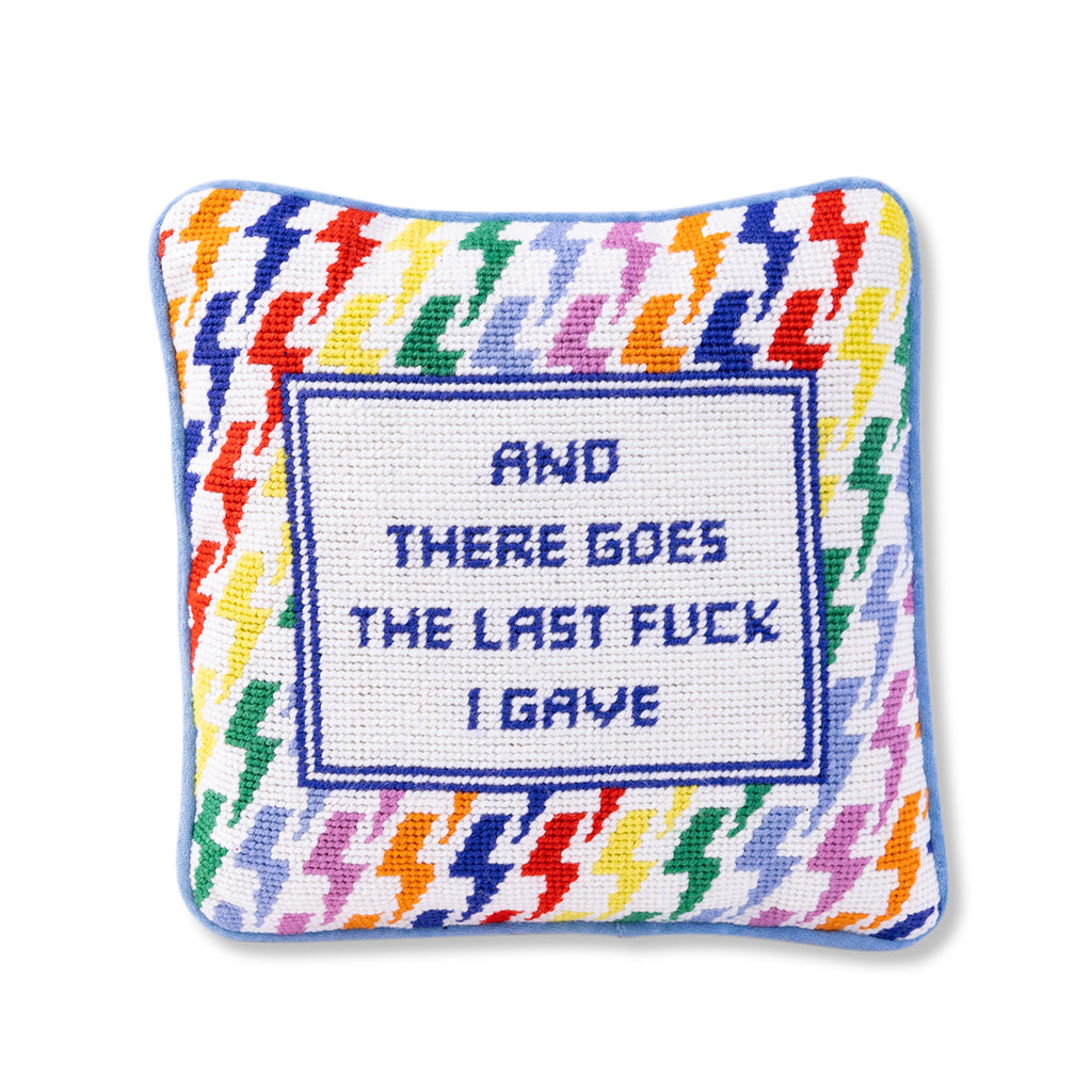 And There Goes Needlepoint Pillow - Furbish Studio