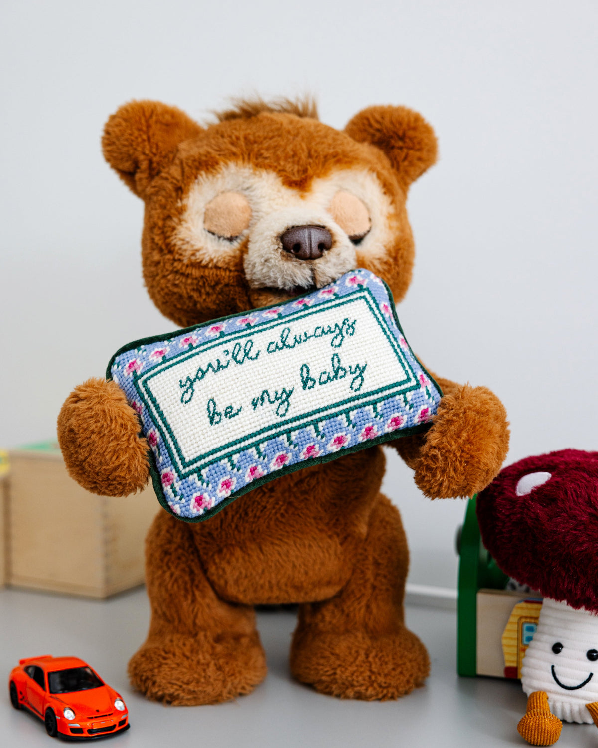 Be My Baby Mini Needlepoint Pillow - Furbish Studio
