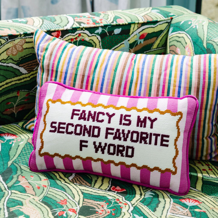 Fancy Needlepoint Pillow - Furbish Studio