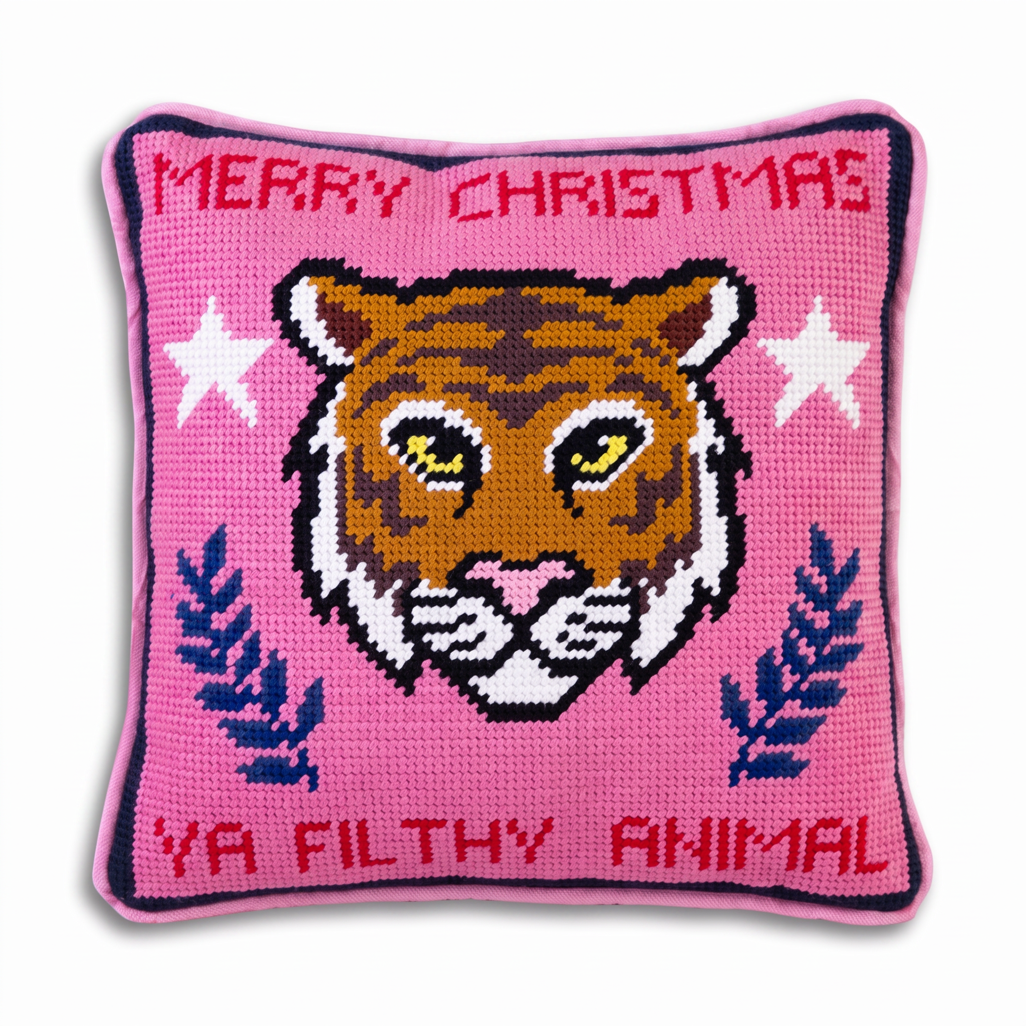 Filthy Animal Needlepoint Pillow