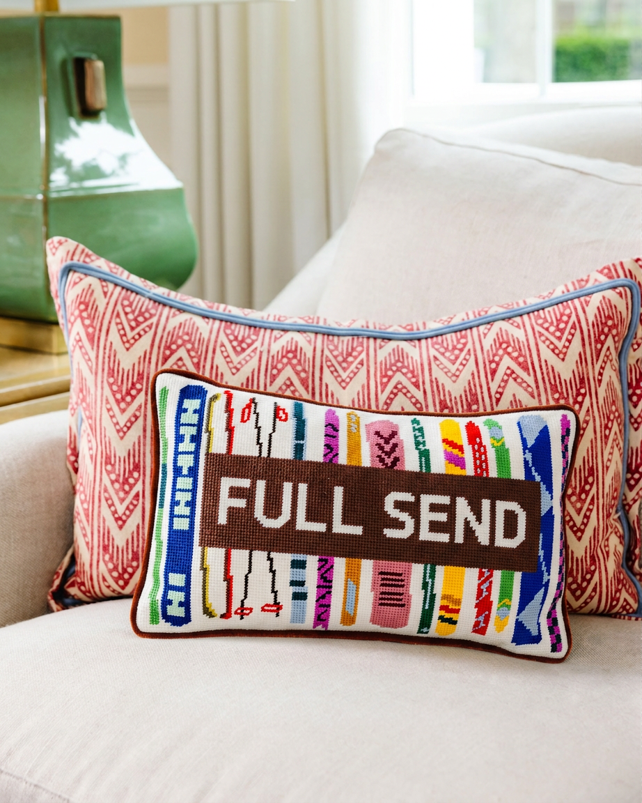 Full Send Needlepoint Pillow - Furbish Studio