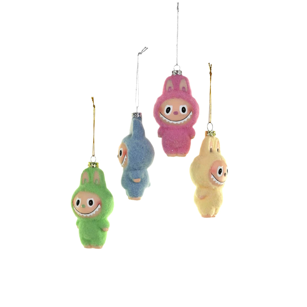 Fuzzy Monster Ornaments S/4 - Furbish Studio