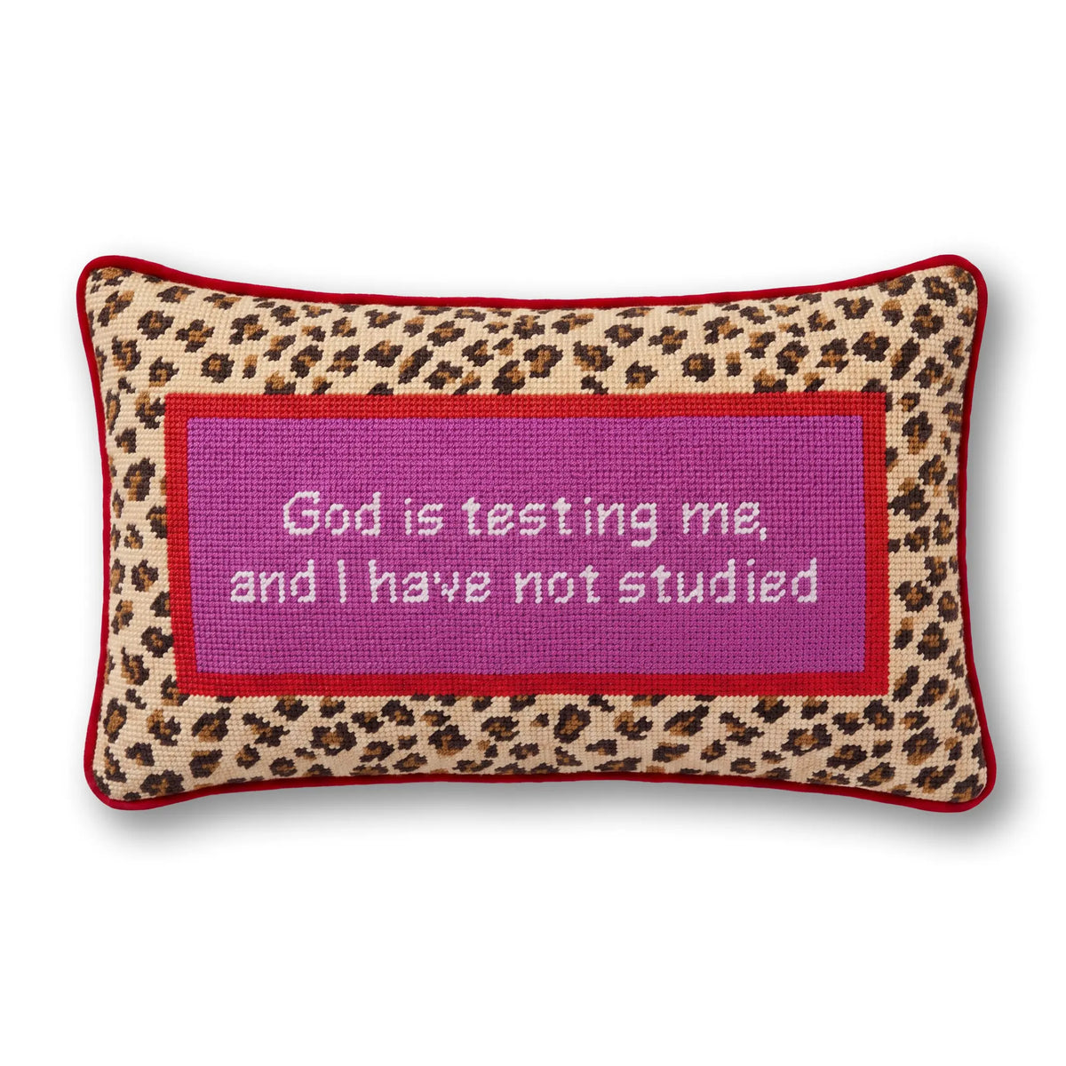 God Testing Me Needlepoint Pillow - Furbish Studio