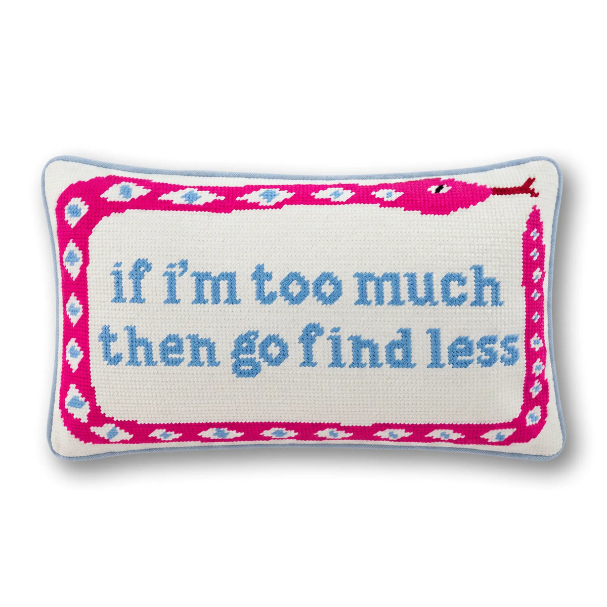 Go Find Less Needlepoint Pillow - Furbish Studio