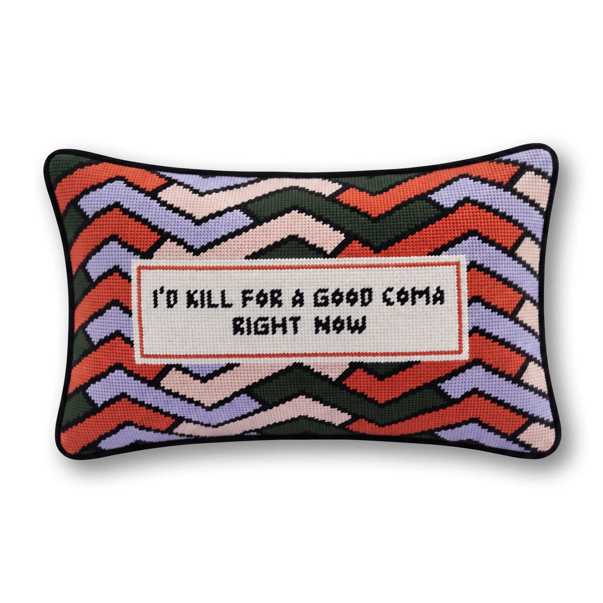 Good Coma Needlepoint Pillow - Furbish Studio