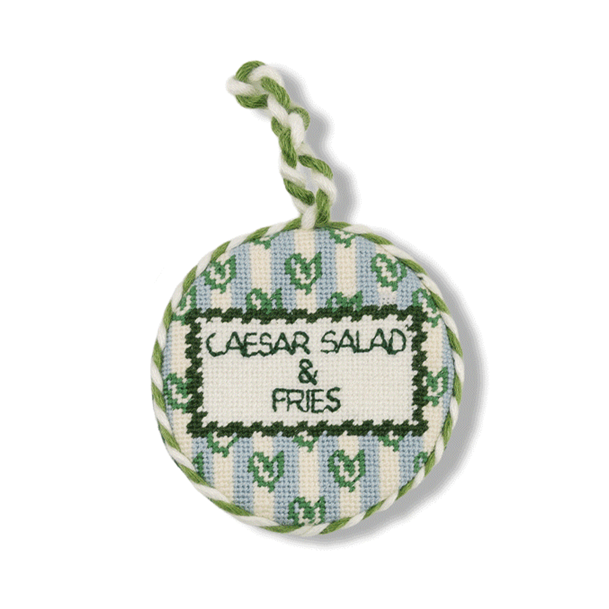 Needlepoint Ornament - Girl Dinner - Furbish Studio