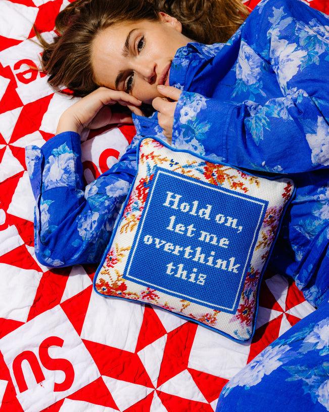 Overthink Needlepoint Pillow - Furbish Studio