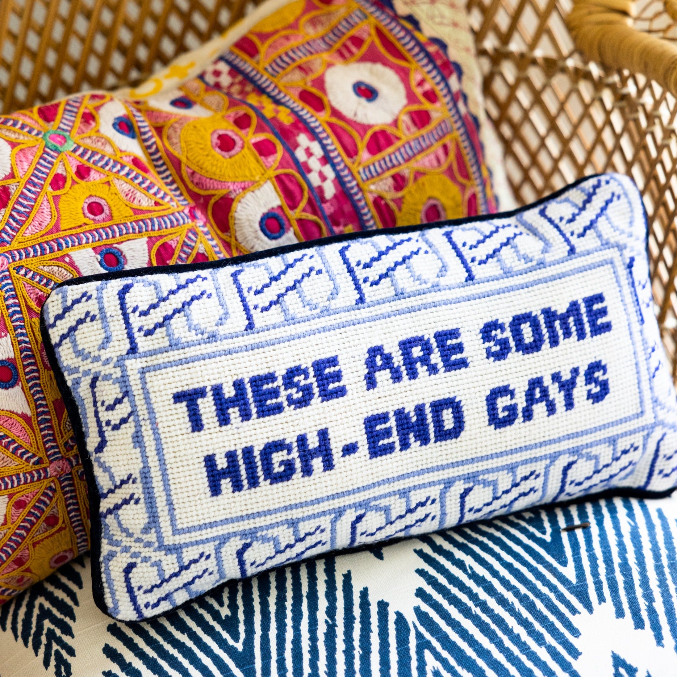 Furbish Studio - High-End Gays Needlepoint Pillow