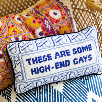 High-End Gays Needlepoint Pillow - Furbish Studio