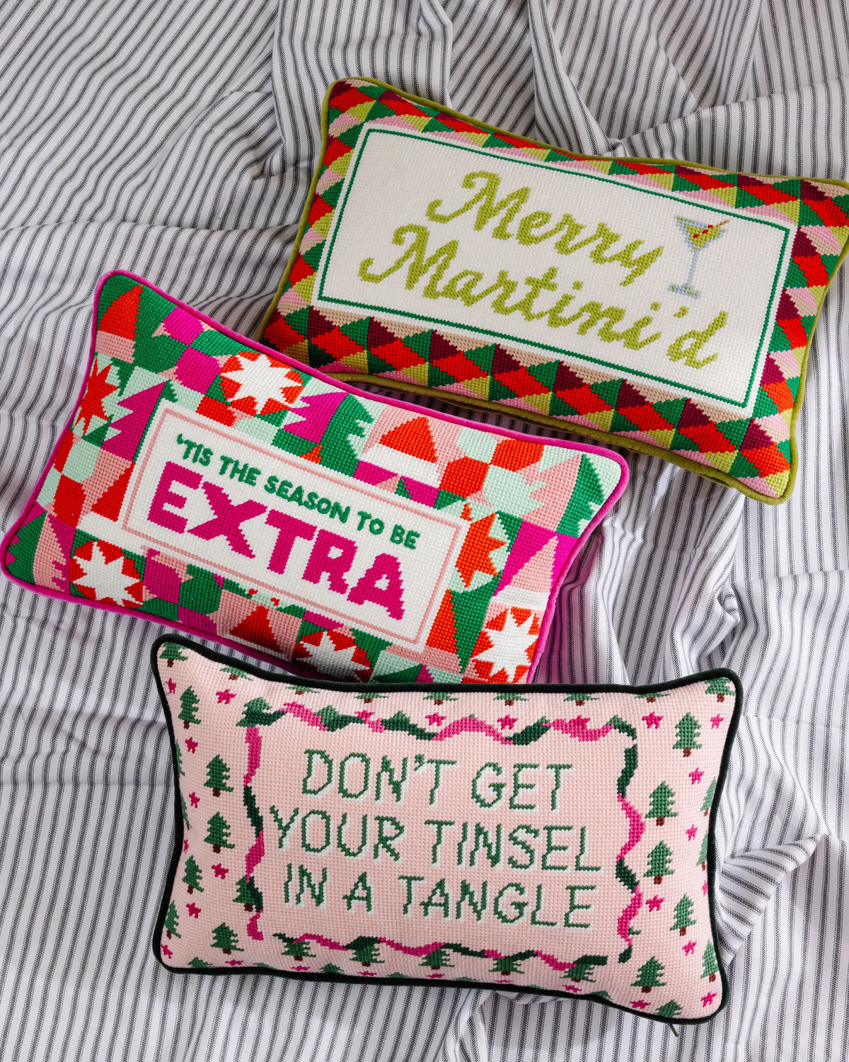 Tis the Extra Season Needlepoint Pillow - Furbish Studio