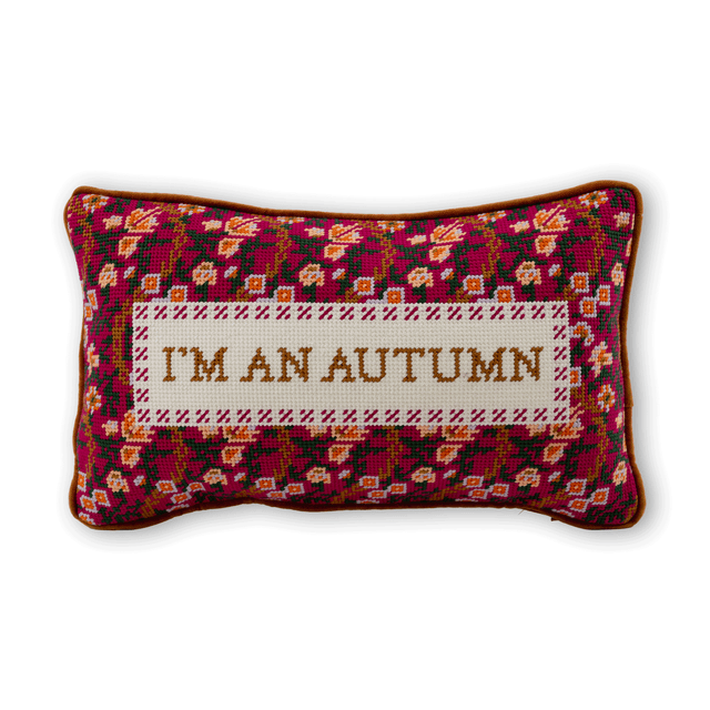 I'm An Autumn Needlepoint Pillow - Furbish Studio